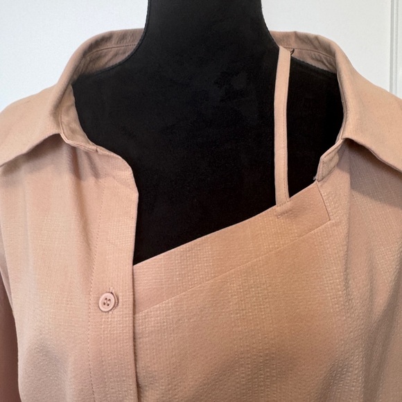 OAK + FORT Long Sleeve Shirt Dress Rose - Picture 4 of 10